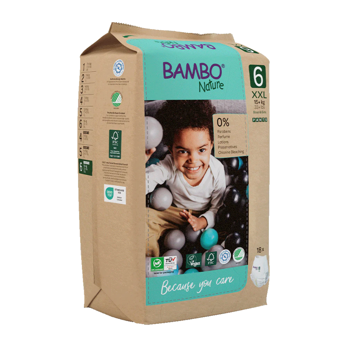 Bambo Nature-byxor T6 (+15 kg) 18 st