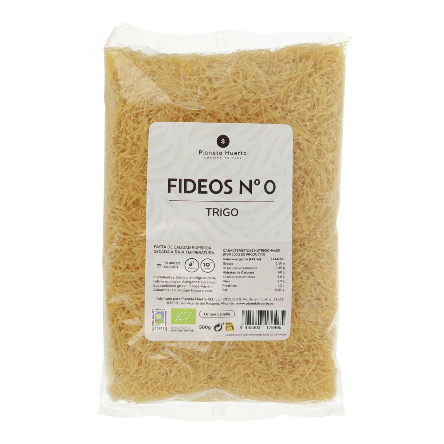 Nudlar nº0 av vete ECO Planeta Huerto 500gr