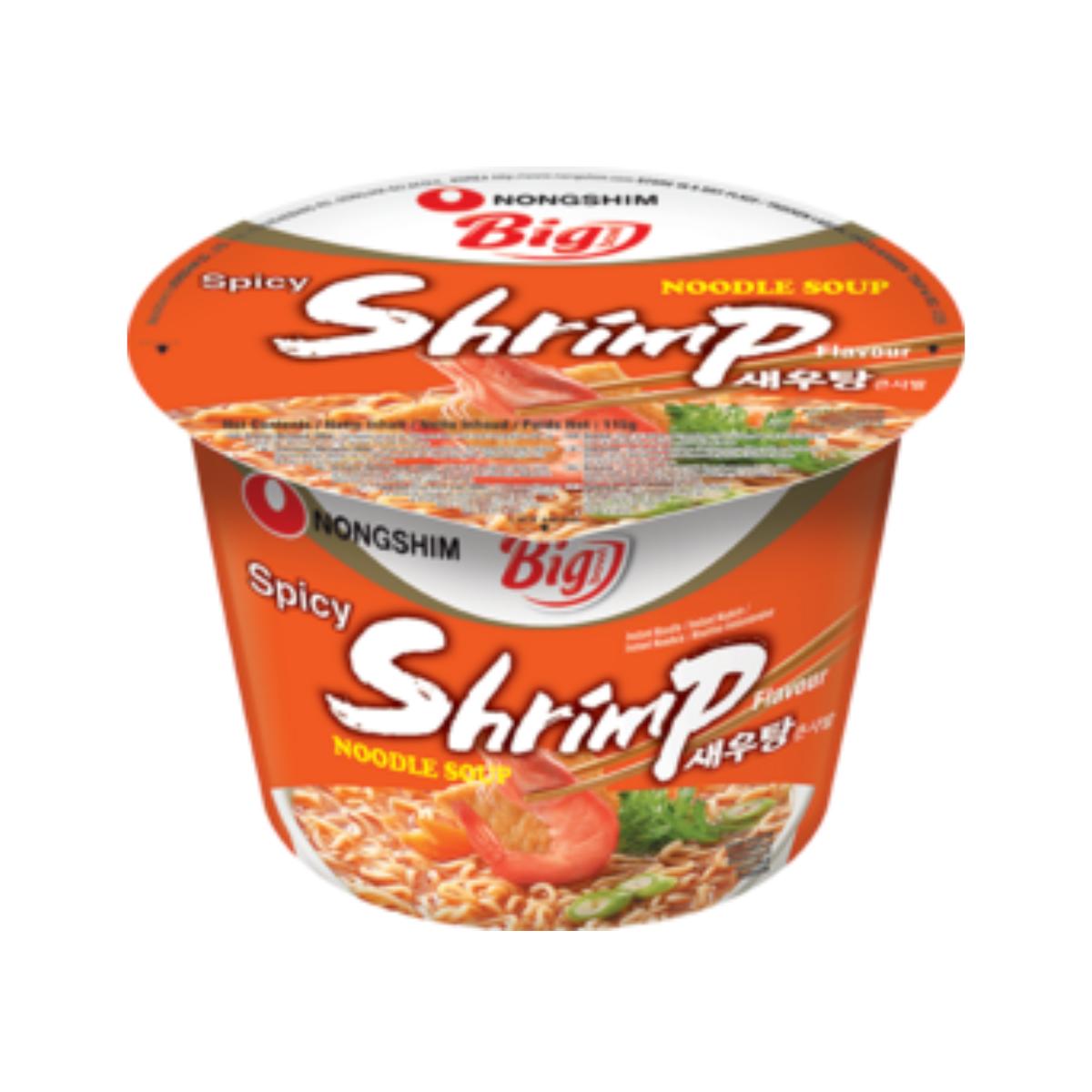 Instant-Nudelbecher, Nong Shim Garnelen, großer Topf 115 g