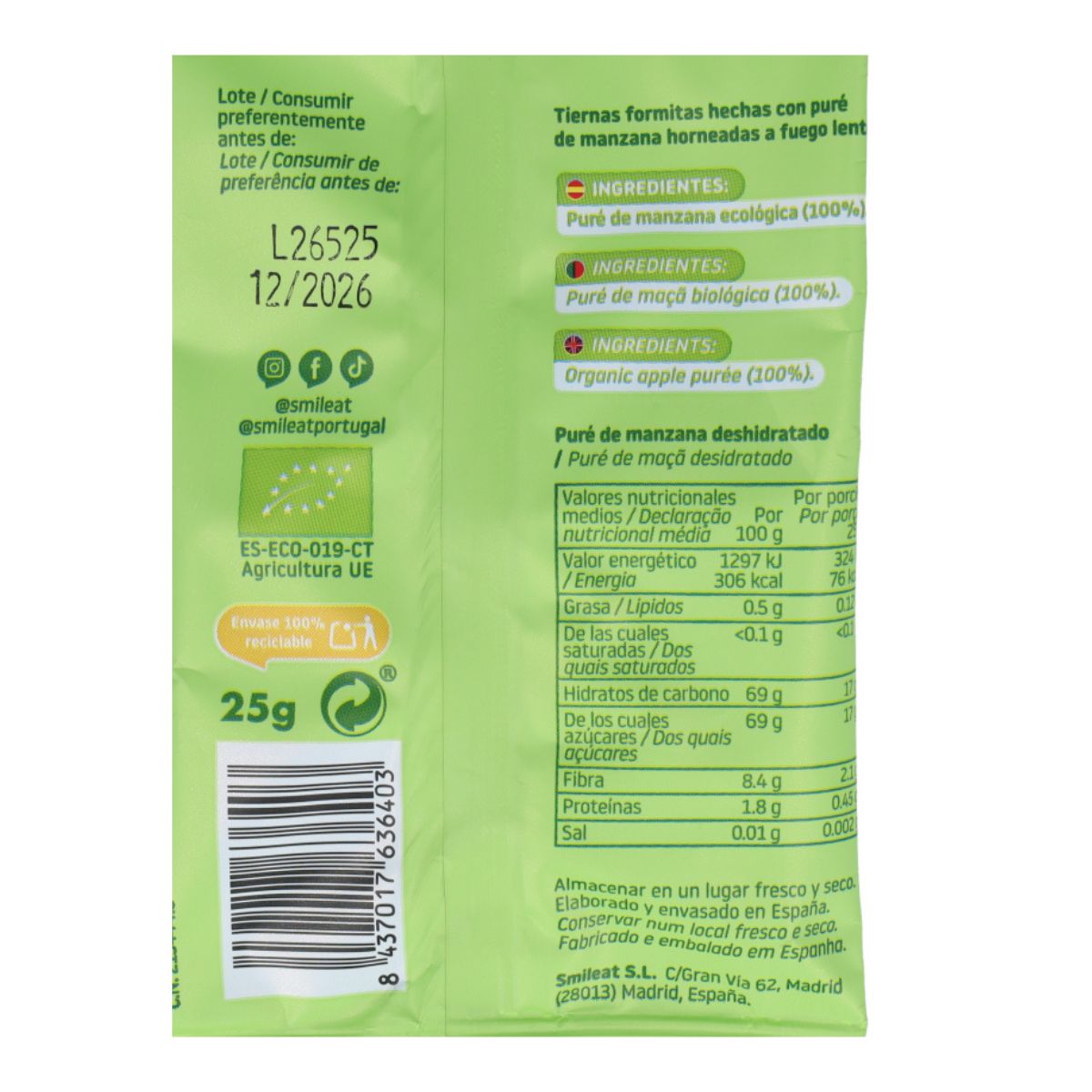 Ekologiczna przekąska jabłkowa 25 g, Triboo