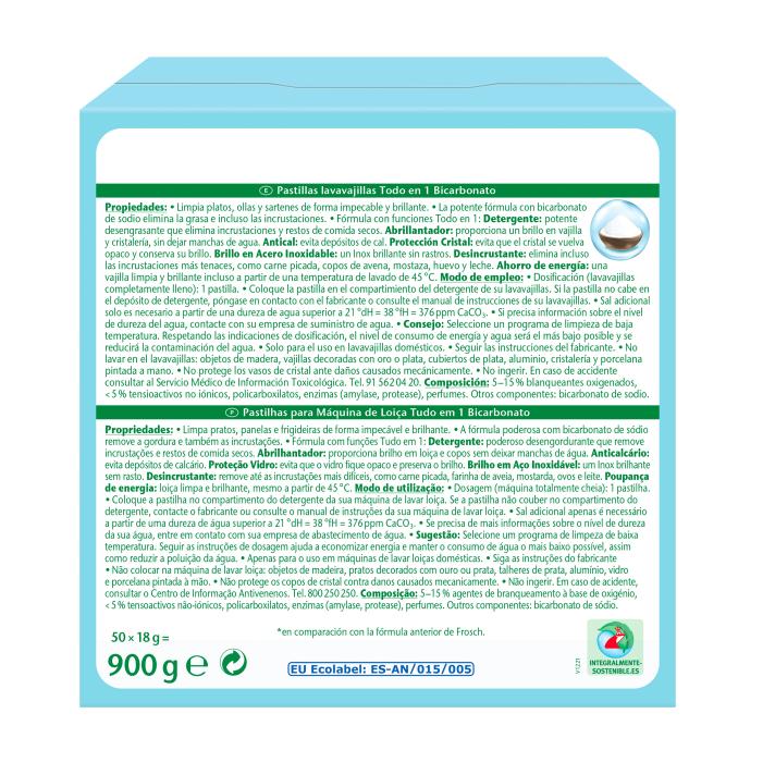 Frosch Bicarbonat-Geschirrspültabs, 50 Stück