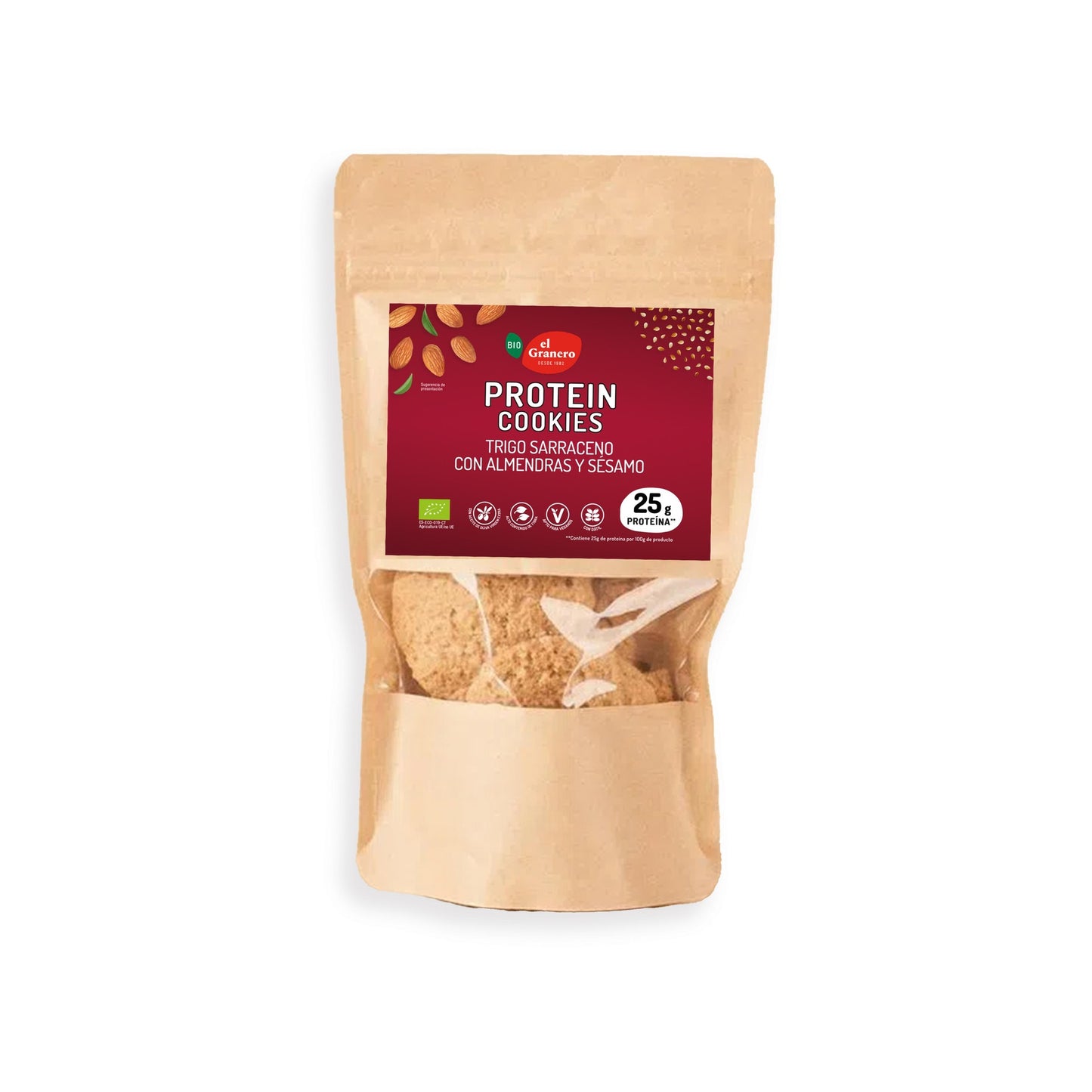 Proteïnekoekjes met boekweit, amandel en sesam BIO, 130 g
