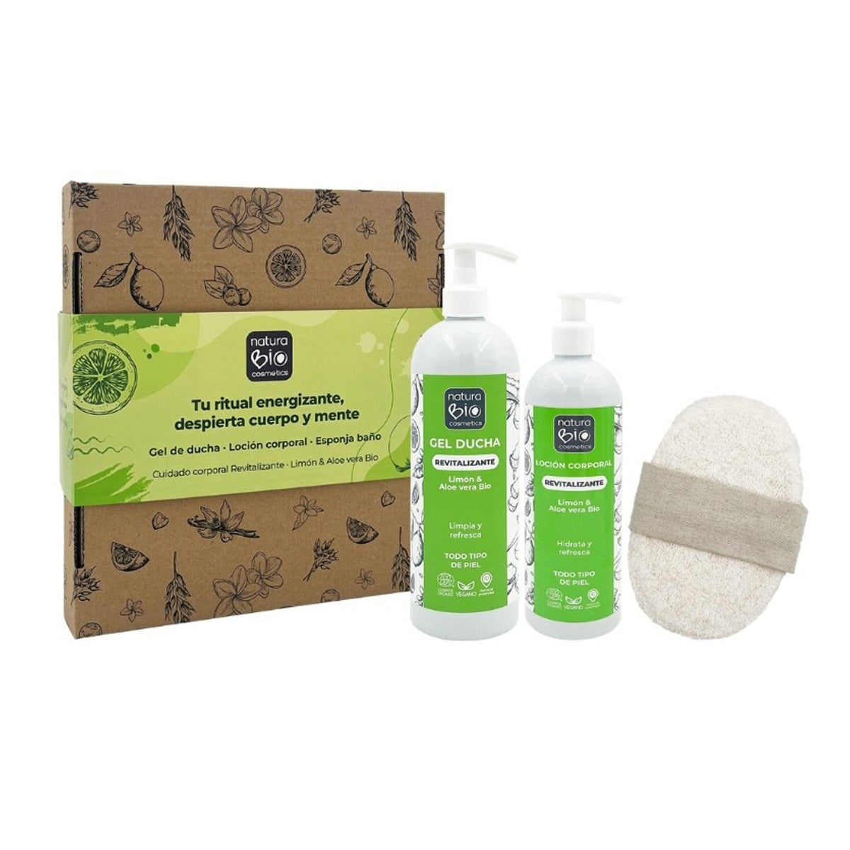 Julklappskista för hygien och kroppsvård Revitaliserande + Presentask NaturaBIO Cosmetics