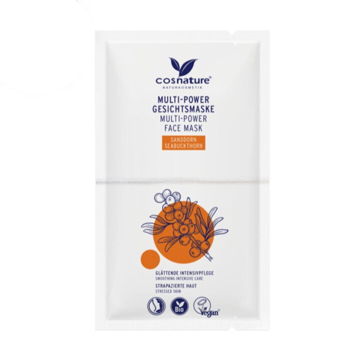 Cosnature gezichtsmasker met duindoorn 2 x 8 ml