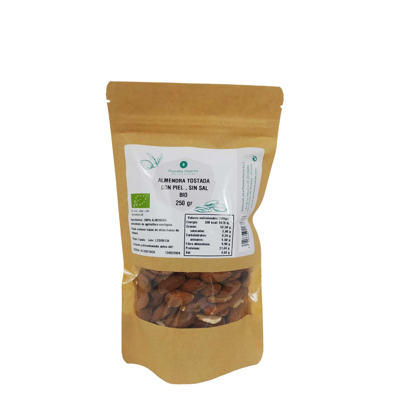 Mandorle tostate non salate con pelle ECO Planeta Huerto 250 g