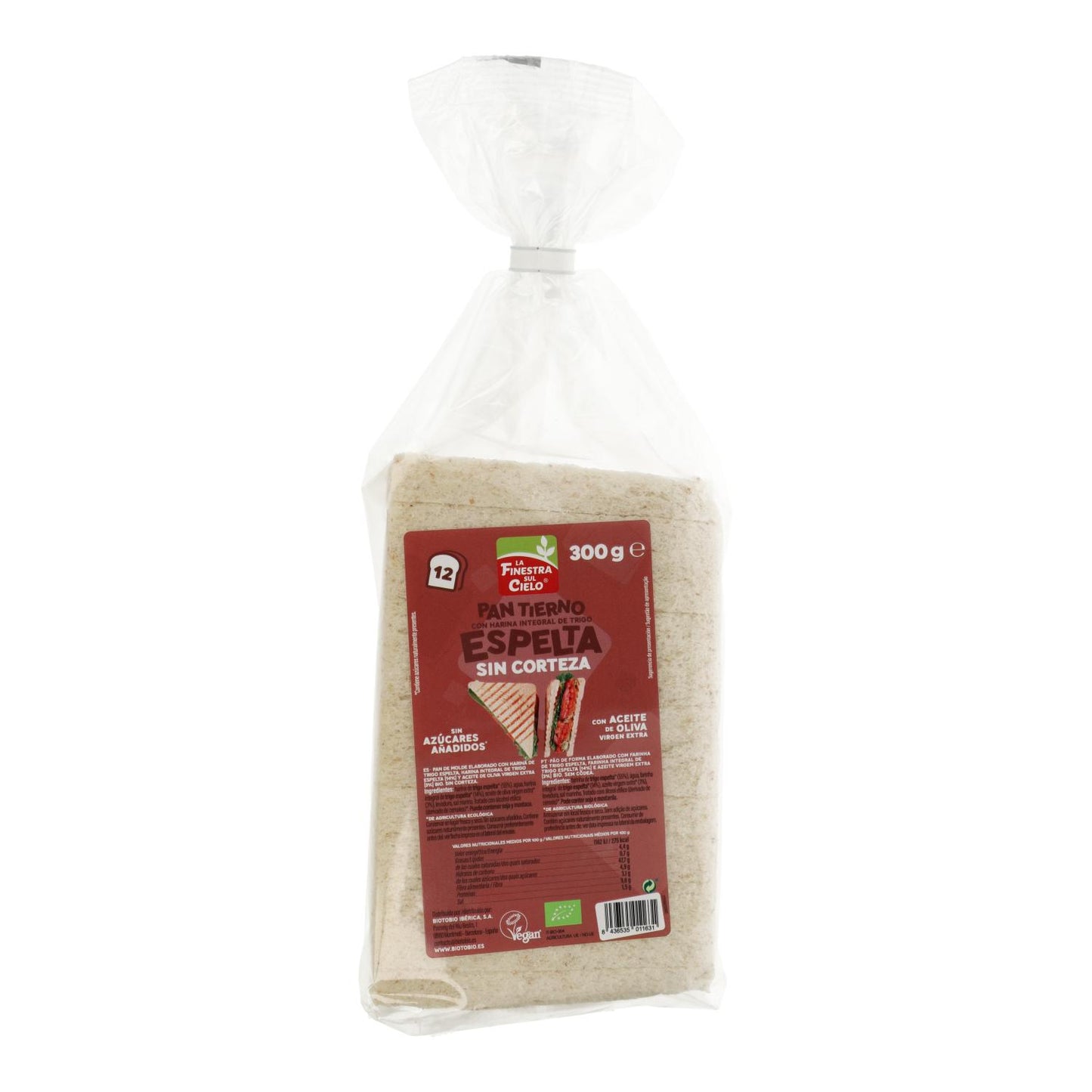 La Finestra Sul Cielo organic crustless spelt flour loaf 300 g