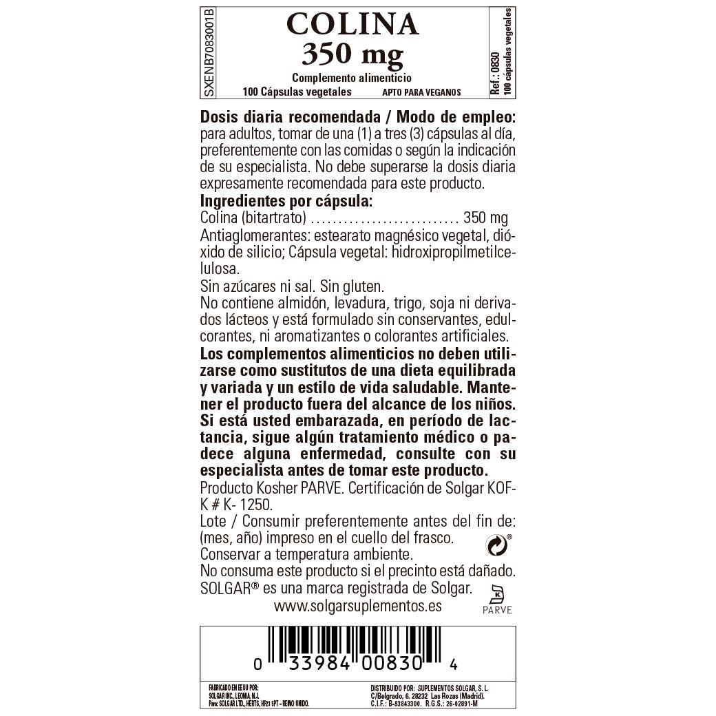 Cholin, 100 Kapseln à 350 mg