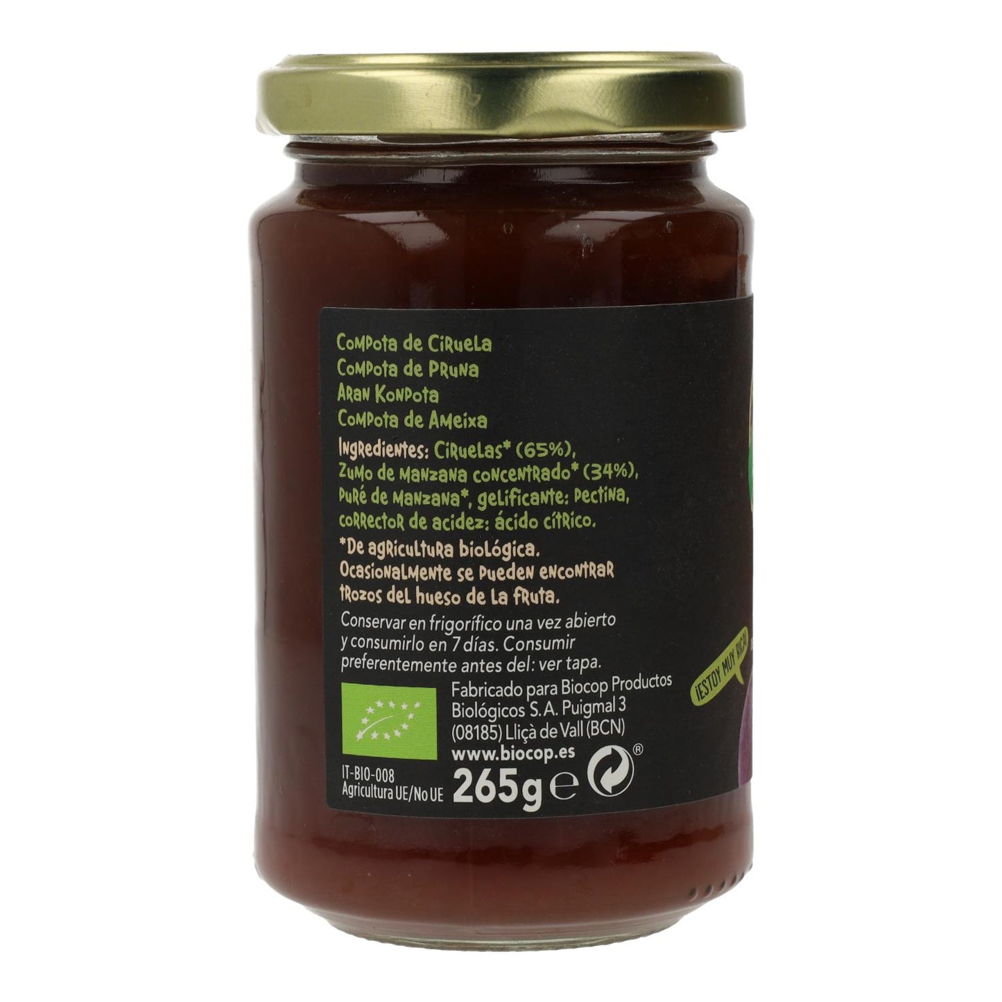 Biocop Organic Plum Compote, 265 g