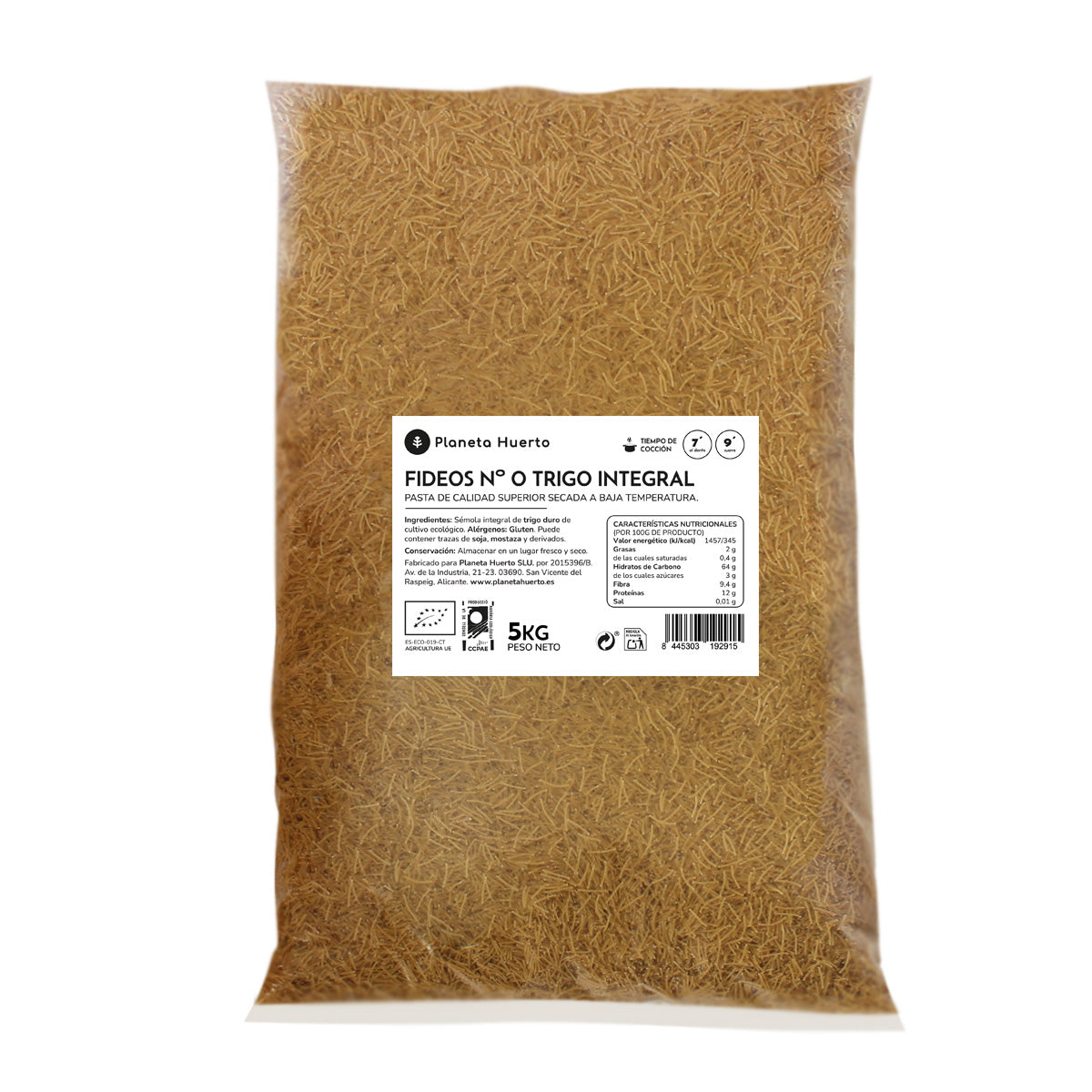 Pasta integrale n. 0 ECO Planeta Huerto 5 kg