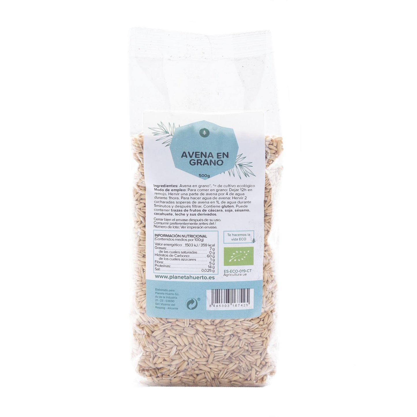 Avena in chicchi ECO Planeta Huerto 500 g