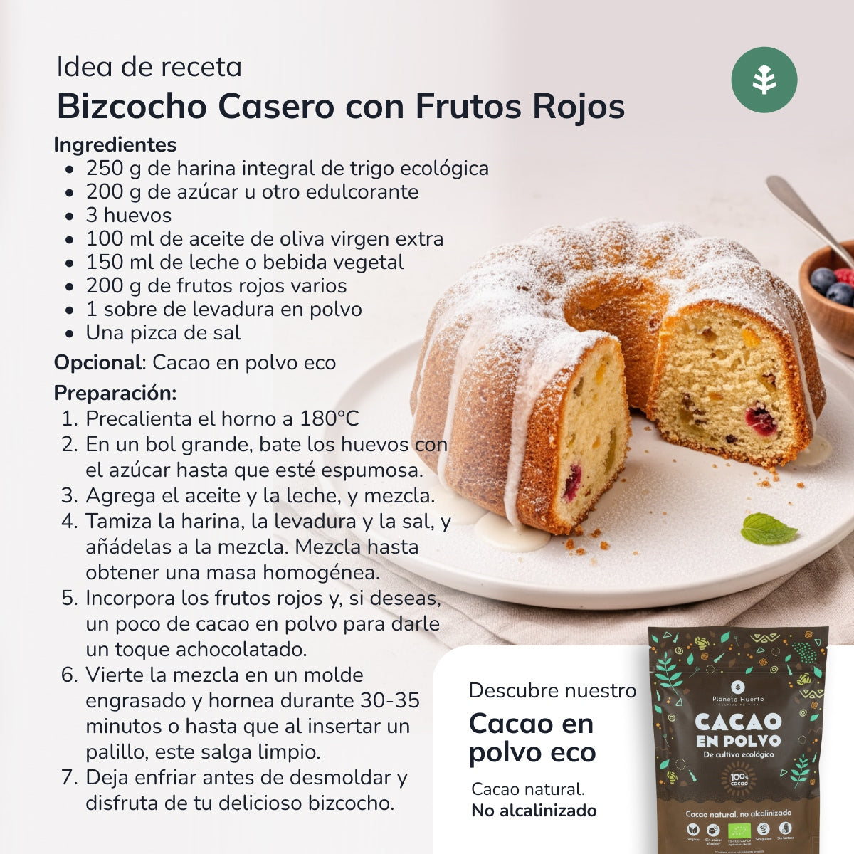 Weizenvollkornmehl Eco Planeta Huerto 800 g