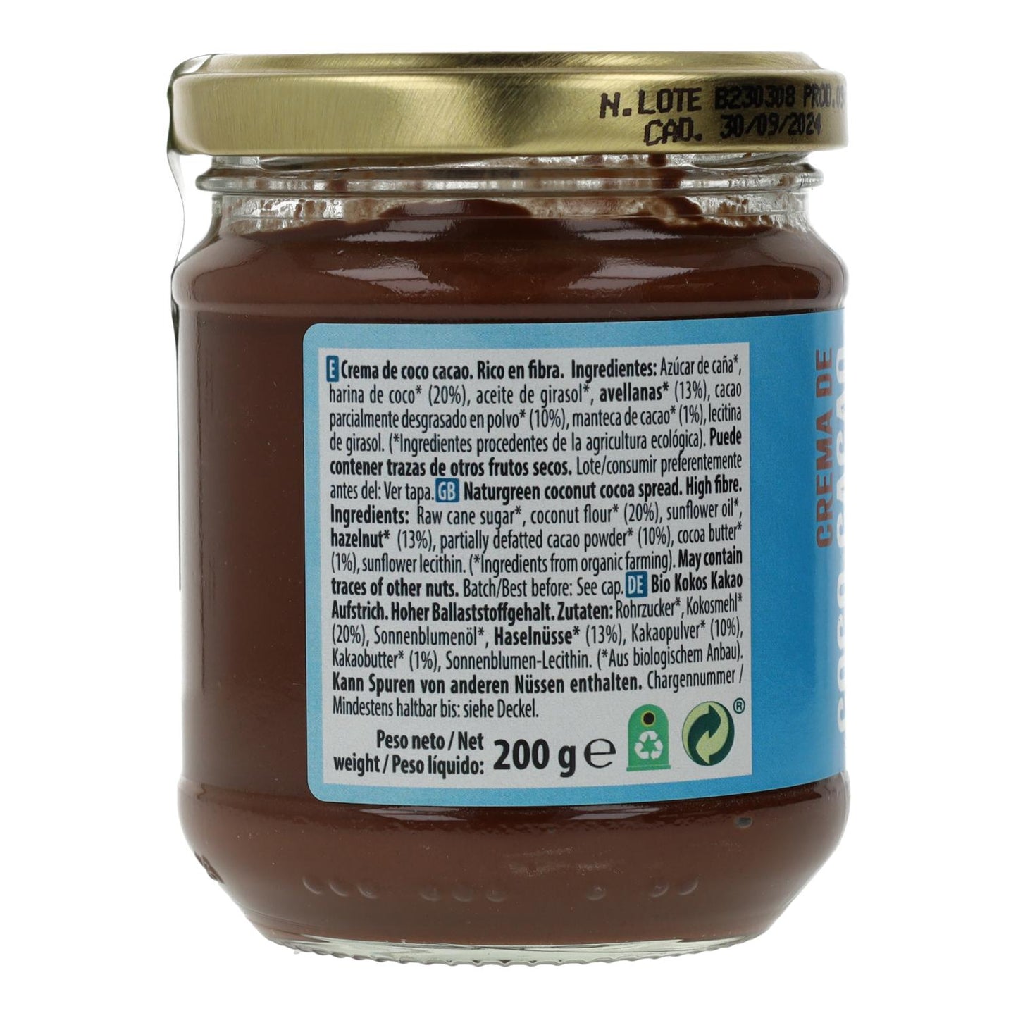 Krem do smarowania z kokosem i kakao Naturgreen 200 g
