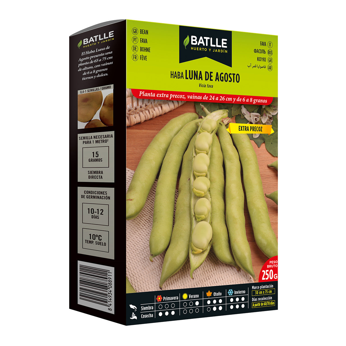 Extra vroege bonenzaden Luna de agosto 250 g Batlle