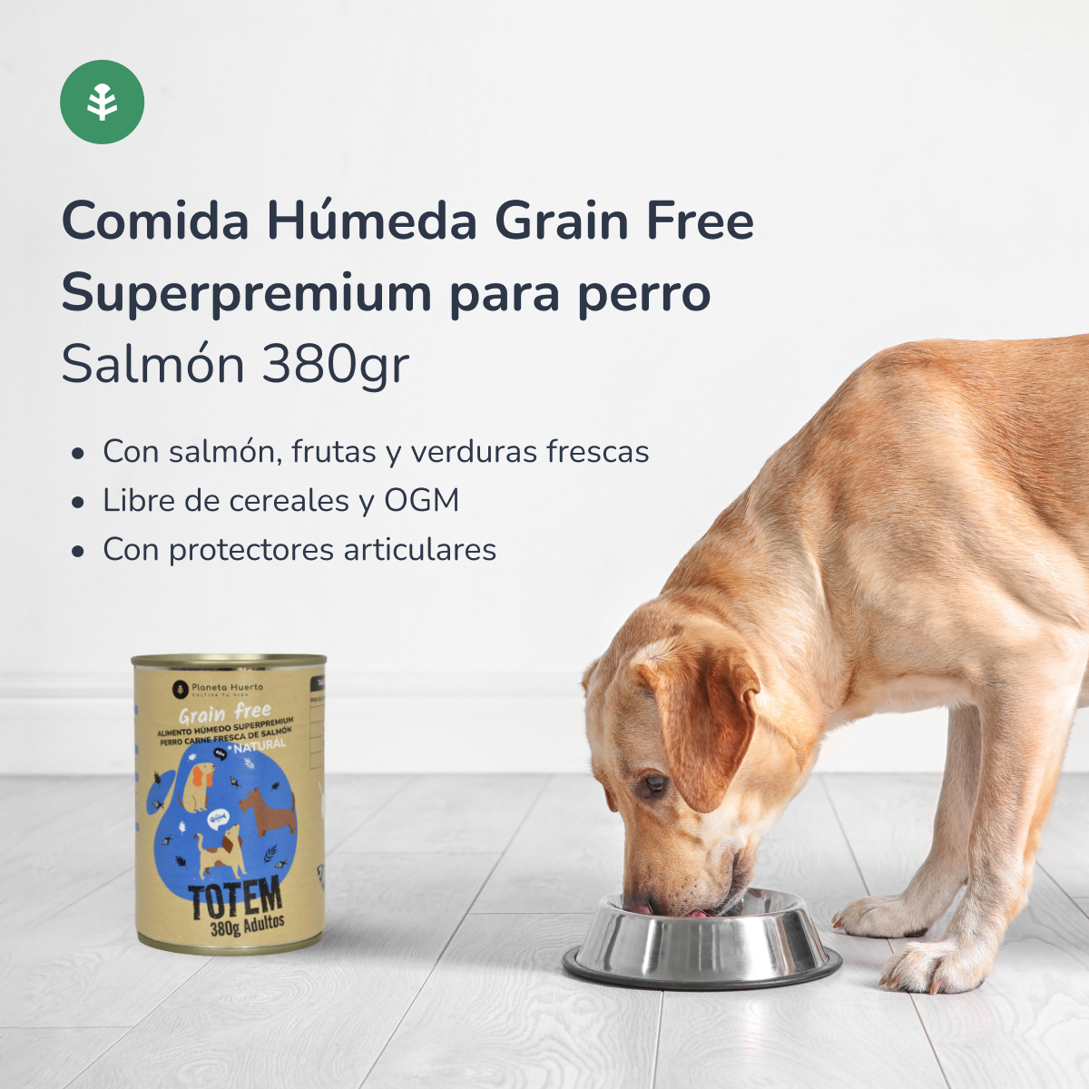 Packung 12 x getreidefreies Superpremium-Hundenassfutter Lachs 380 g Planeta Huerto