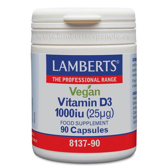 Vitamina D3 vegana 1000 UI 25 µg, Lamberts