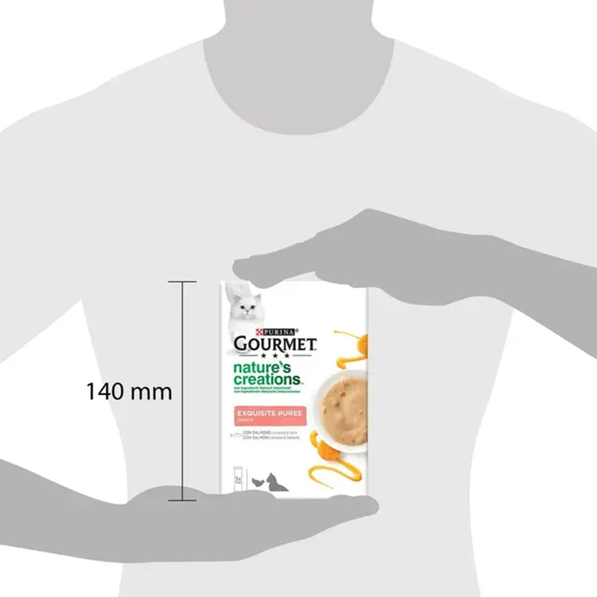 GOURMET Nature's Creations Exquisite Liquid Snack Purée with Salmon and Carrot 5x10g