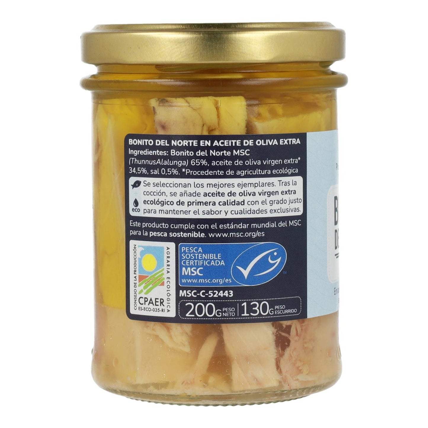 Vit tonfisk i olivolja ECO Planeta Huerto 200 g