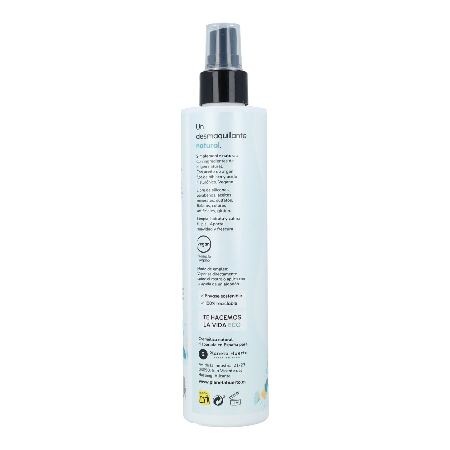 Hyaluronic acid cleansing micellar water Planeta Huerto 250 ml