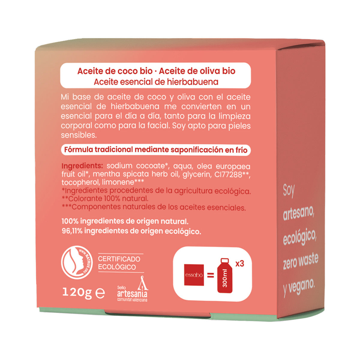 ESSABÓ Organic Solid Soap with Peppermint Essential Oil 120 g