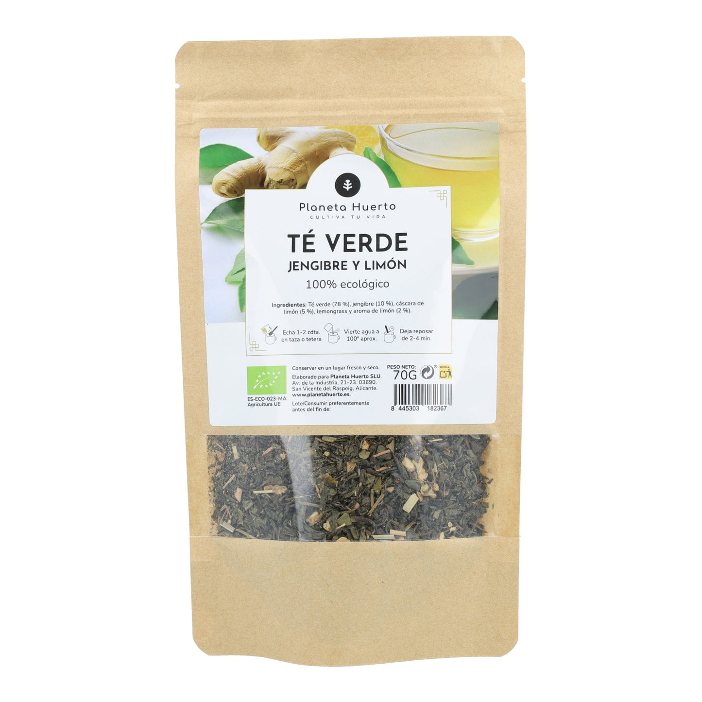 Tè verde zenzero e limone ECO Planeta Huerto 70g