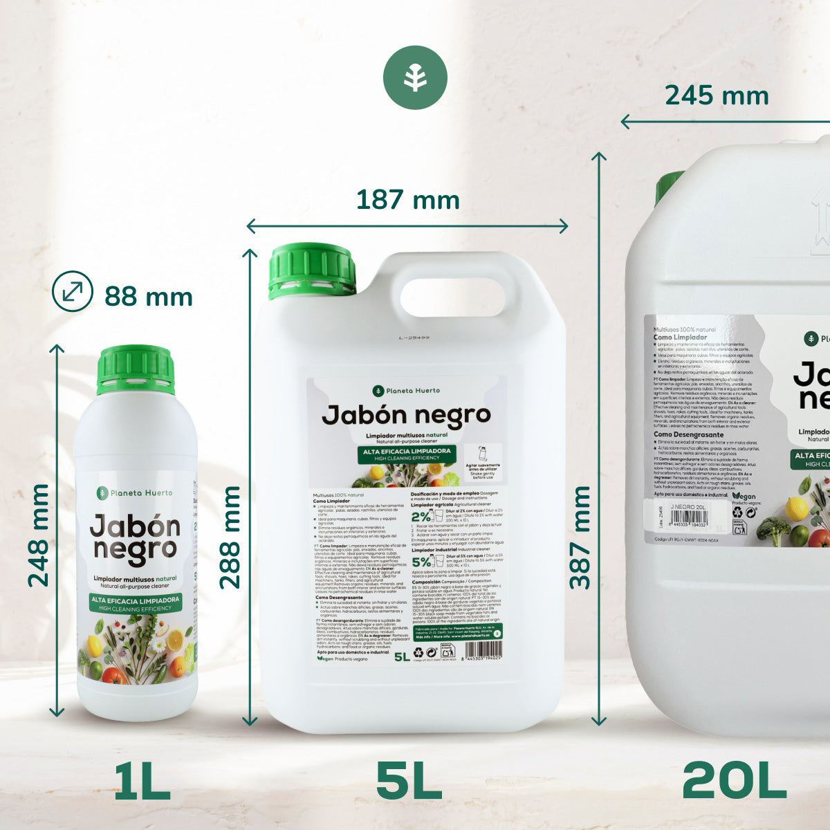 Kaliumtvål Negro Planeta Huerto 1 l