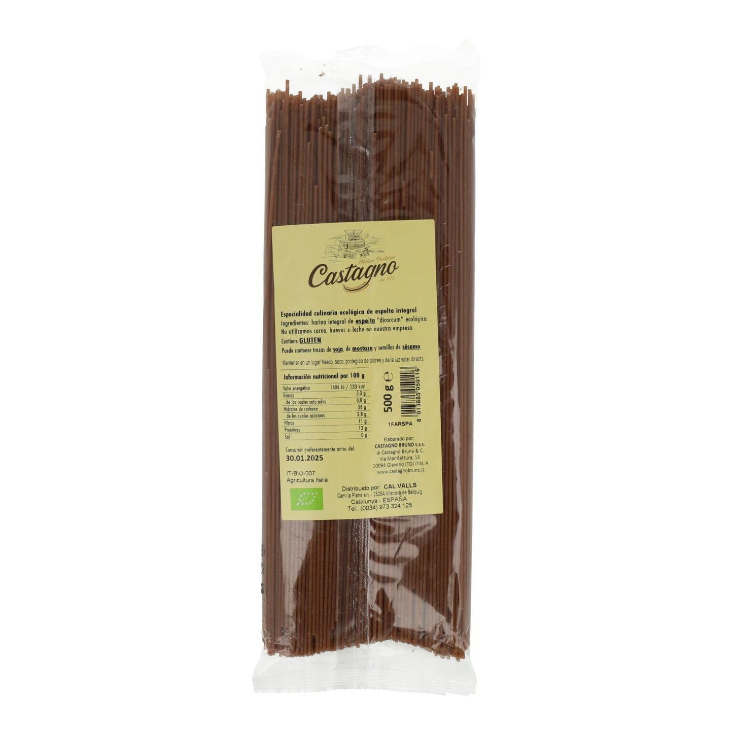 Vollkorn-Dinkel-Spaghetti DICOCCUM ECO Castagno 500 g