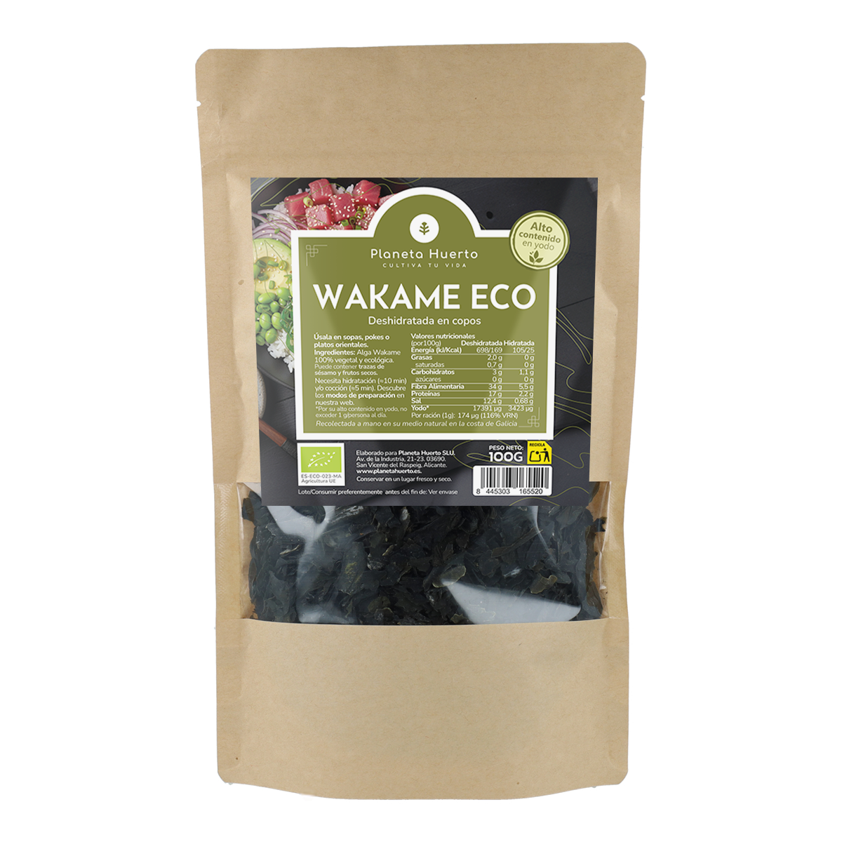 Fiocchi di alga wakame ECO Planeta Huerto 100 g