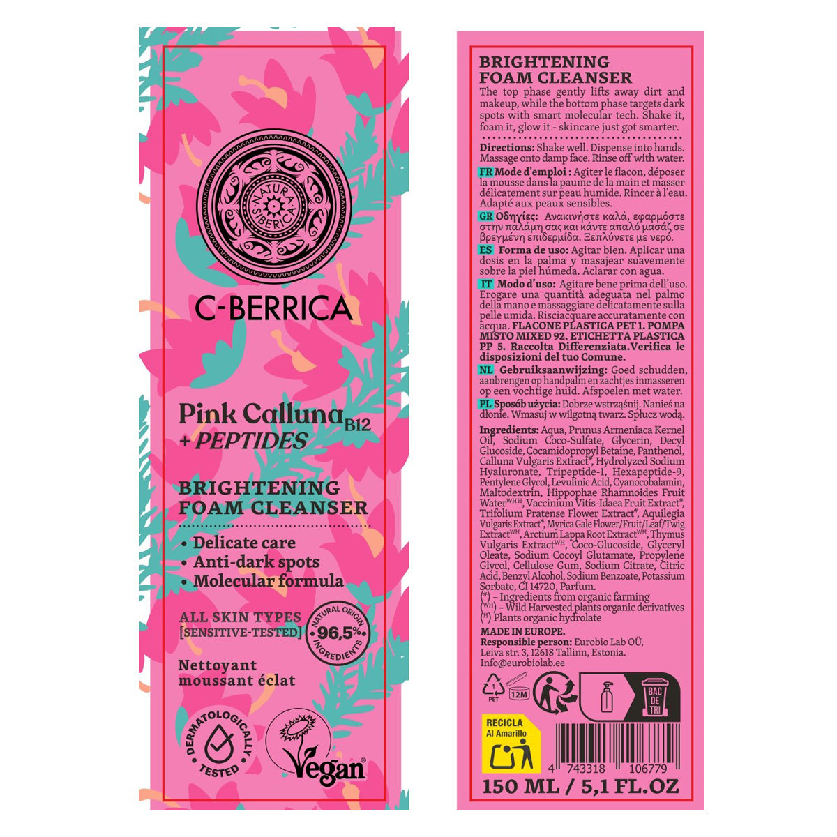 Pianka oczyszczająca rozjaśniająca Natura Siberica 150 ml