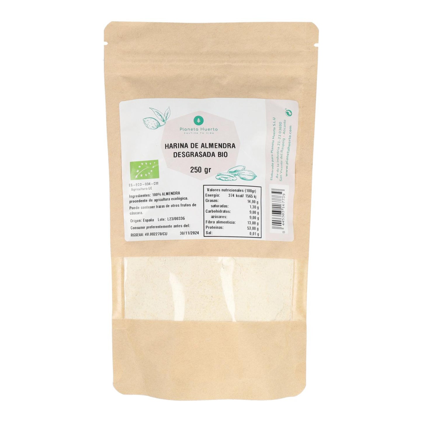 Ontvet amandelmeel (Amandel Proteïne) ECO Planeta Huerto 250 g