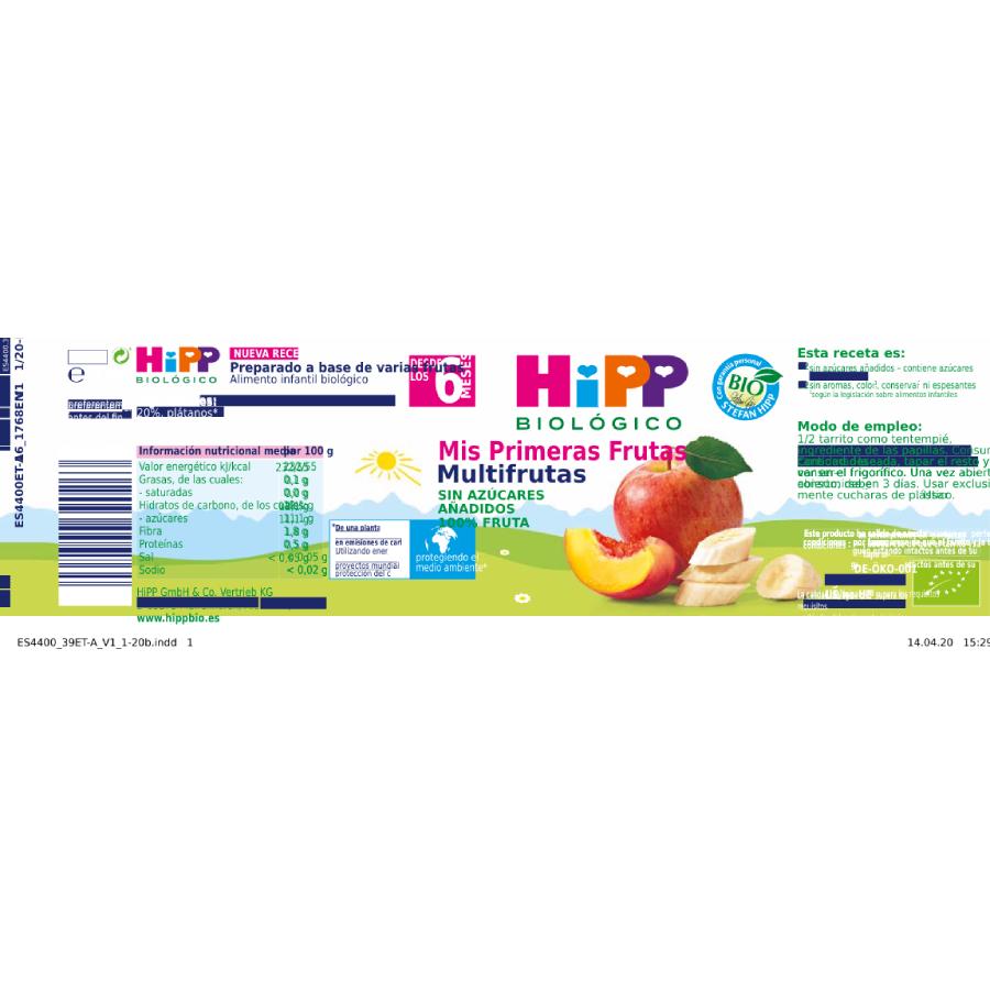 HiPP Organic Multifruit Jar + 6 Months 190 g