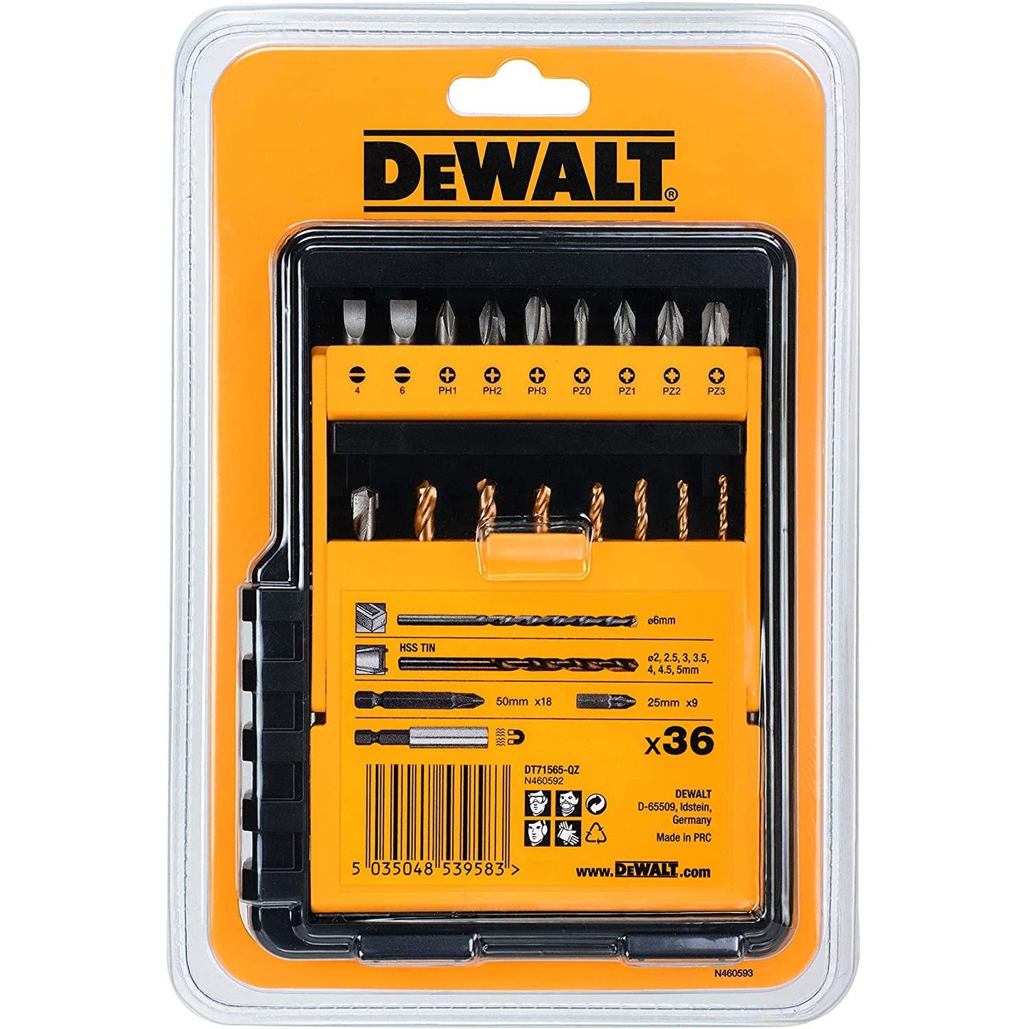 36-teiliges Set zum Schrauben und Bohren DEWALT DT71565-QZ