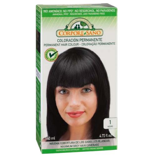 Permanente Haarfarbe Nr. 1 schwarz Corpore Sano 140 ml