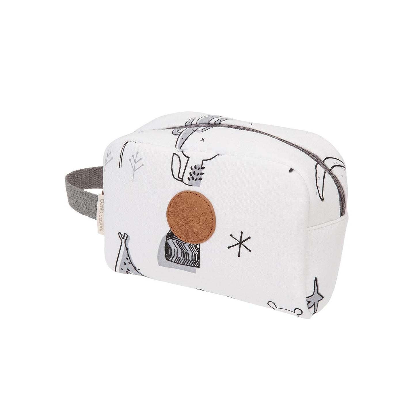 Indian White and Grey Toiletry Bag BimbiDreams