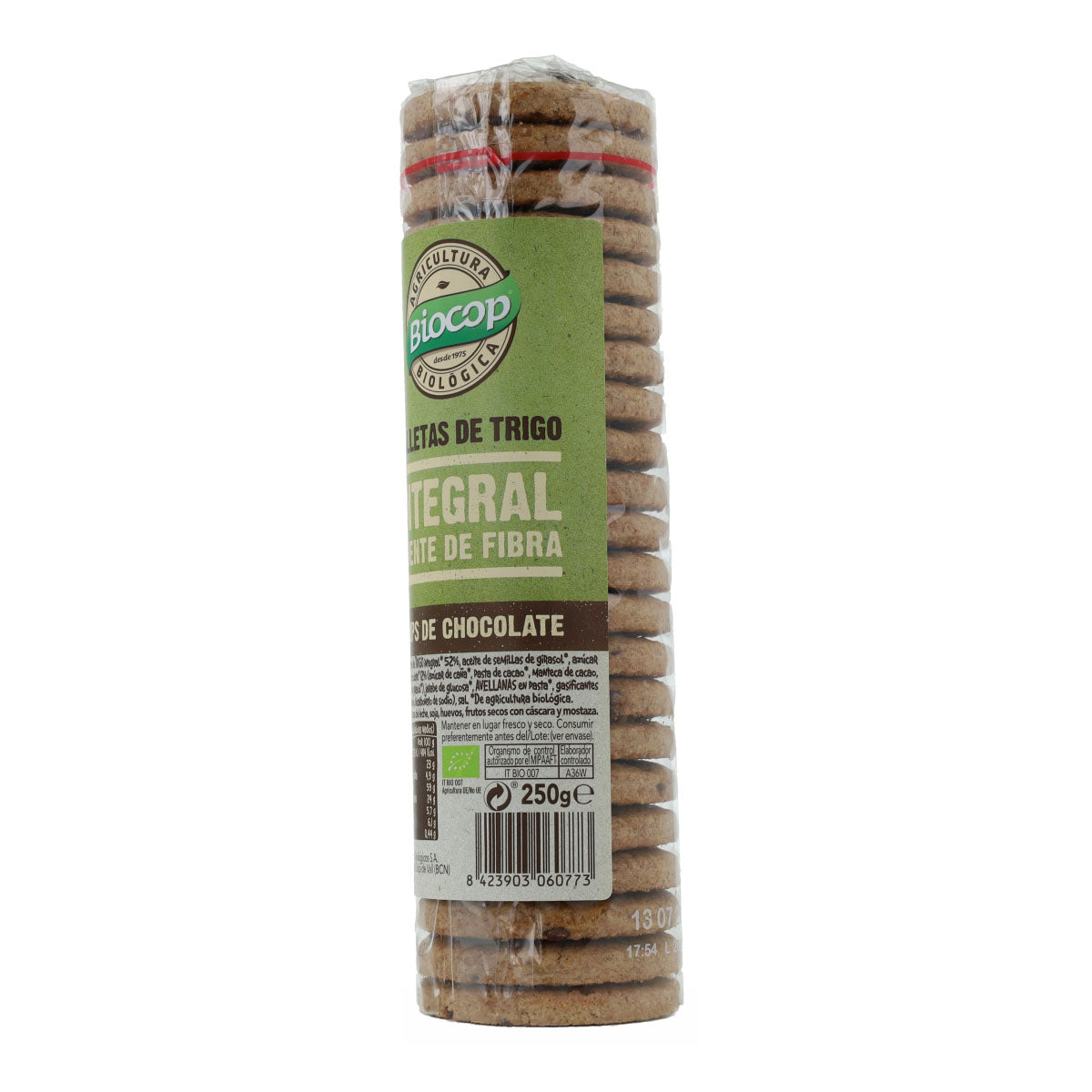Biscotti integrali con gocce di cioccolato Biocop 250 g