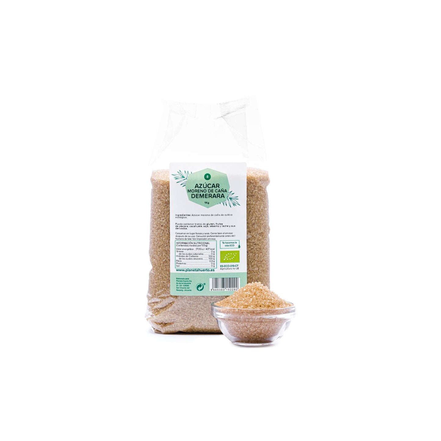 Brown cane sugar ECO Planeta Huerto 1kg