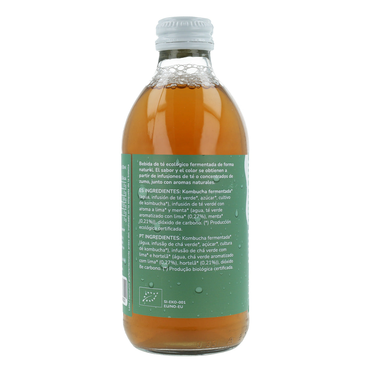Confezione 6x Kombucha ECO tè verde e lime Planeta Huerto 330 ml
