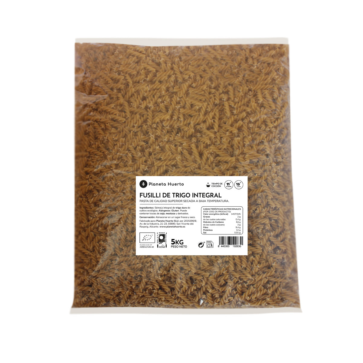 Fussilli integrali ECO Planeta Huerto 5 Kg