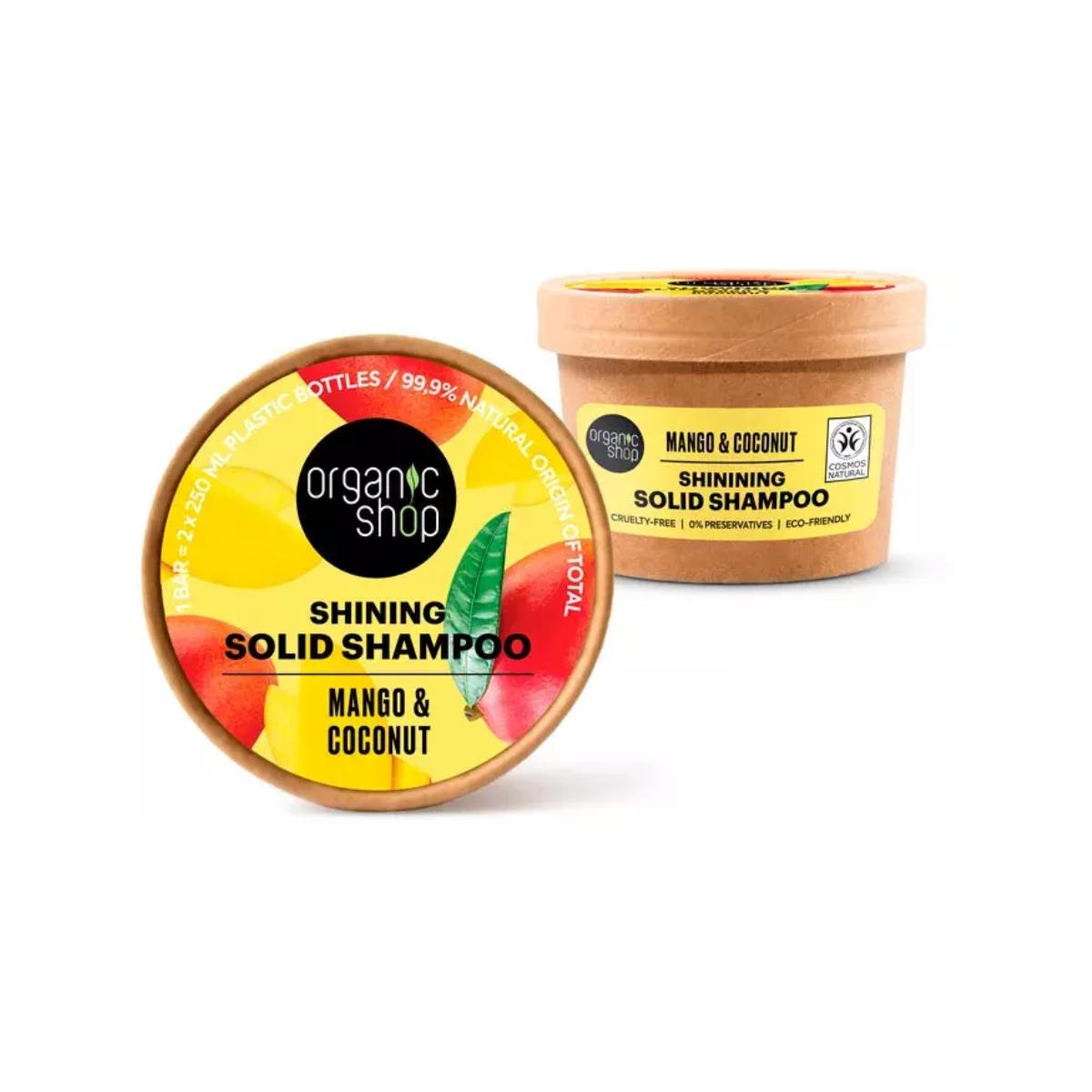 Shampoo solido lucidante al mango e cocco, Organic Shop 60 g