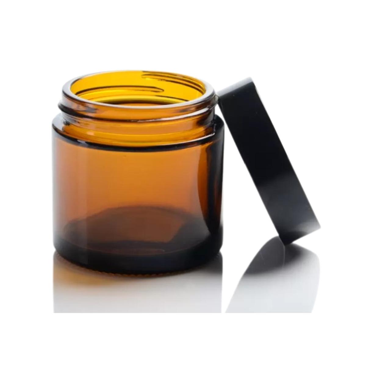 Szklany słoik bursztynowy, 60 ml. Camassia