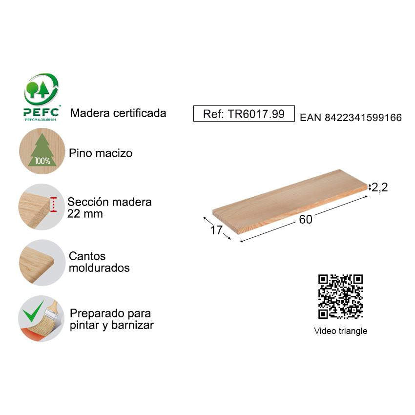 Wandplank Triangle 90x17 cm