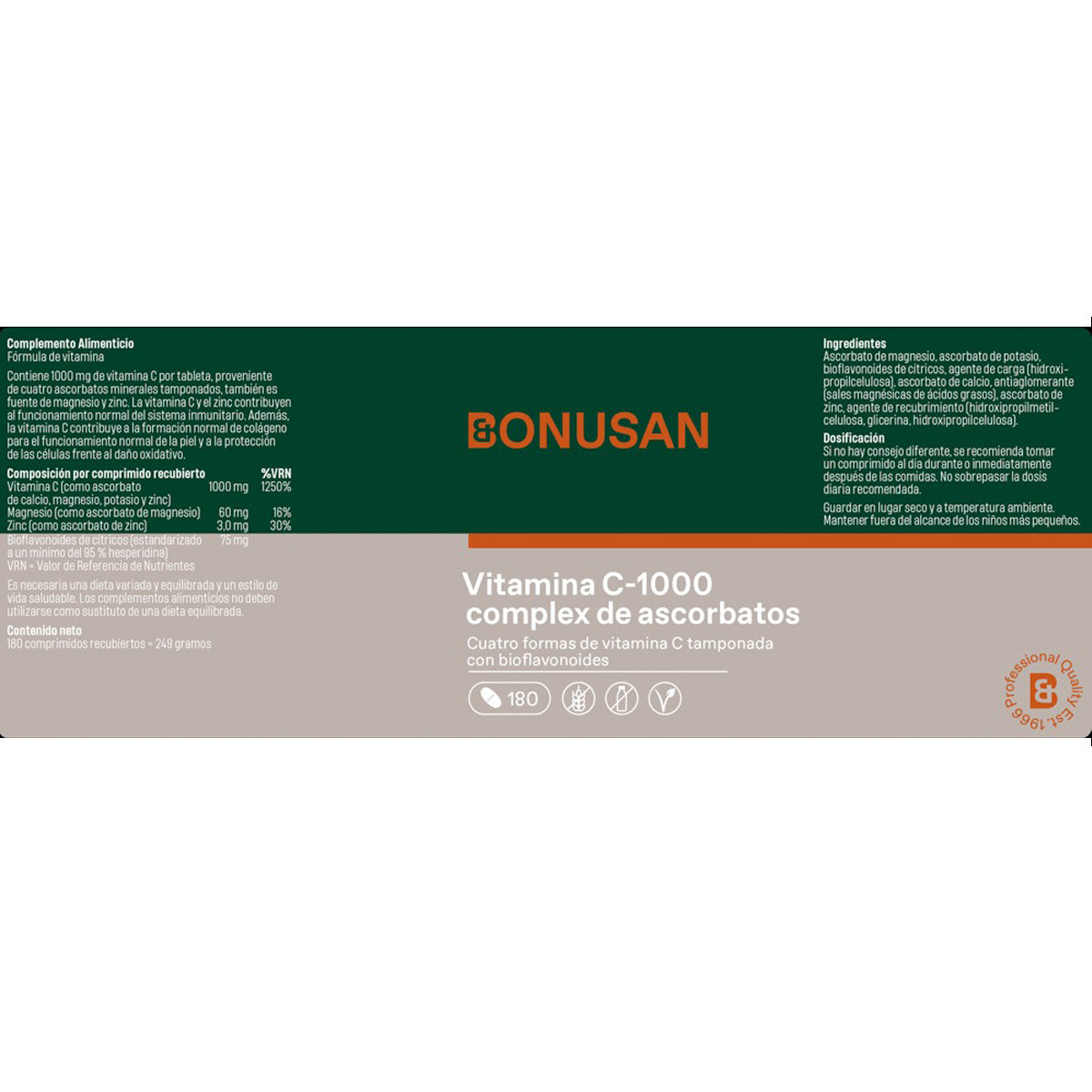 Vitamine C-1000 complex van ascorbaten Bonusan 180 tabletten