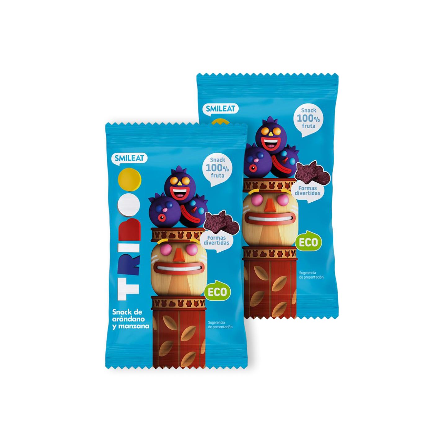 Pack of 2 ECO apple and blueberry snacks, 25 g, Triboo