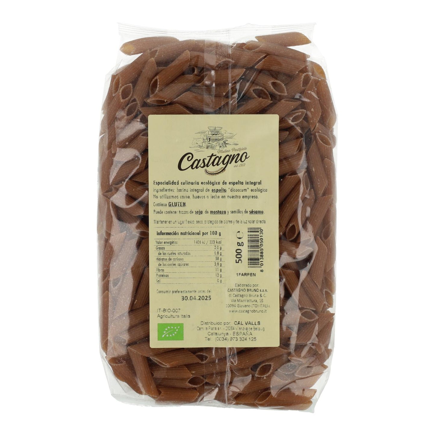 Maccheroni integrali di farro DICOCCUM ECO Castagno 500 g