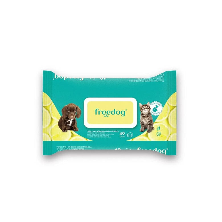 Feuchttücher Citronella für Hunde und Katzen Freedog 40 Stück
