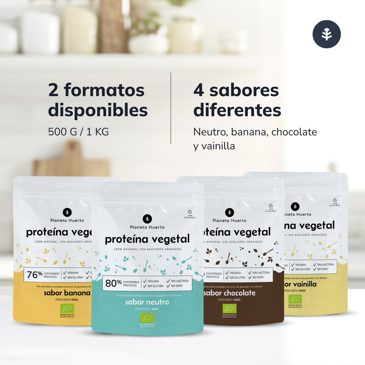 Vegetabiliskt protein ECO 73% choklad Planeta Huerto 1Kg