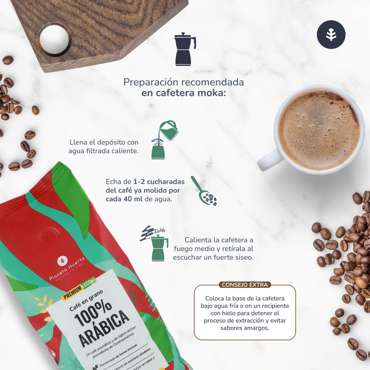 4er-Pack Planeta Huerto Bio-gemahlener Kaffee 100% Arabica 250g