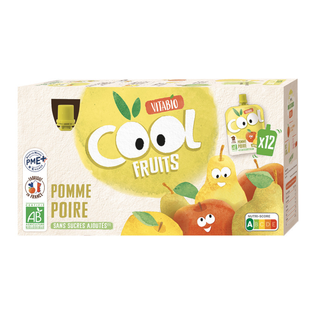 12er-Pack Cool Fruits Apfel Birne 90 g VITABIO