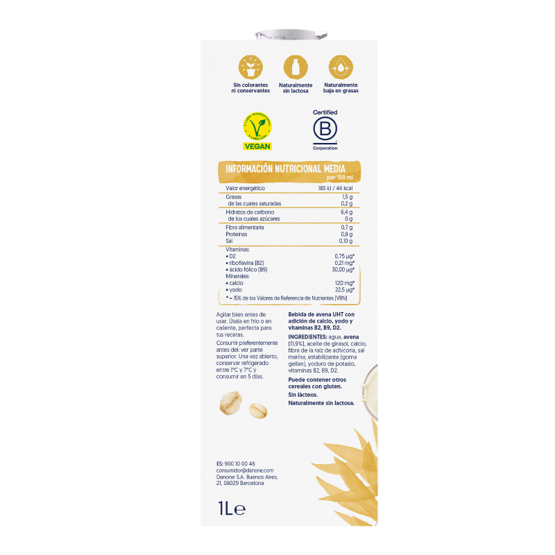 Zuckerfreies Hafergetränk Alpro 1 Liter