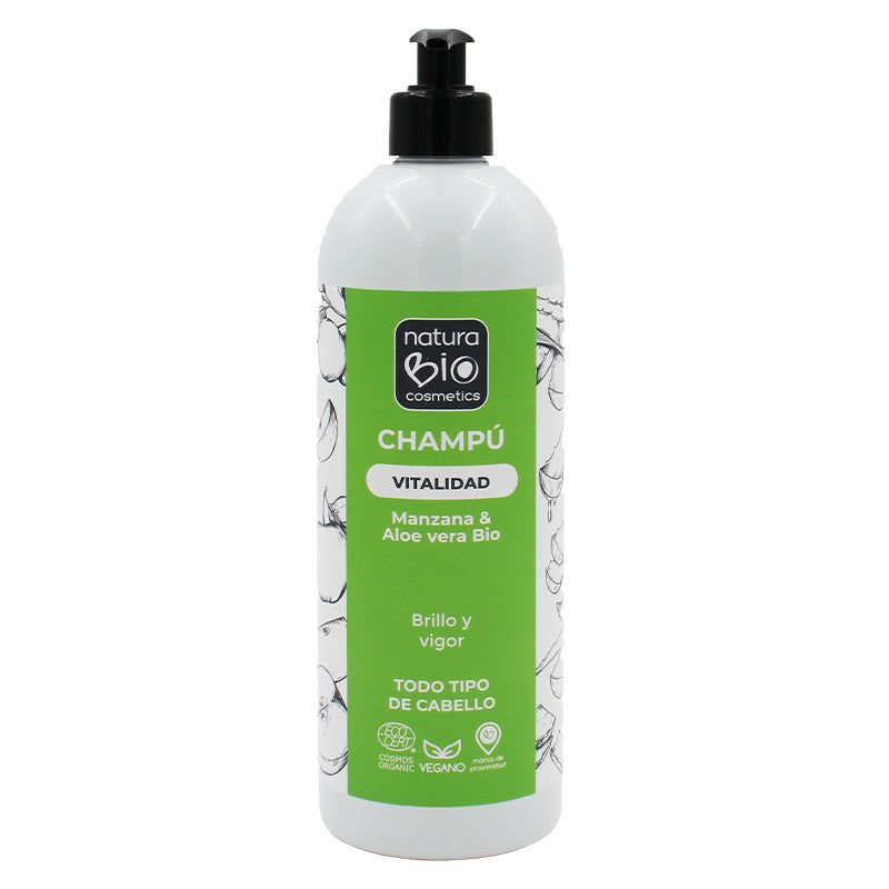 Shampooing Vitalité 740 Aloe Vera & Pomme Bio, NATURABIO, 740 ml
