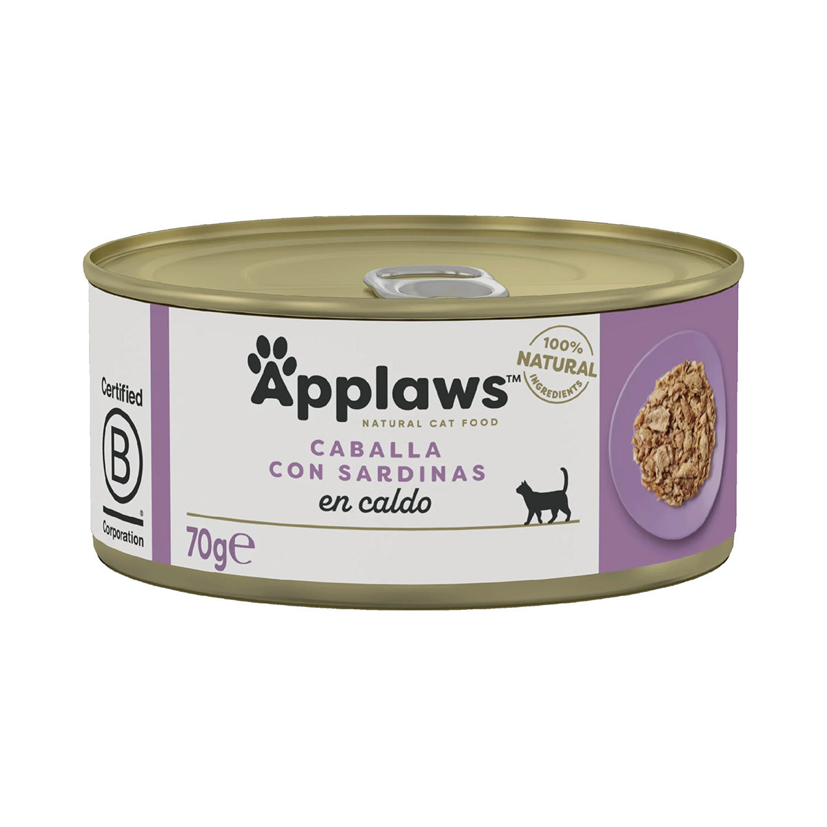 Cibo umido naturale per gatti in scatola con sgombro e sardine Applaws Cat 70 g